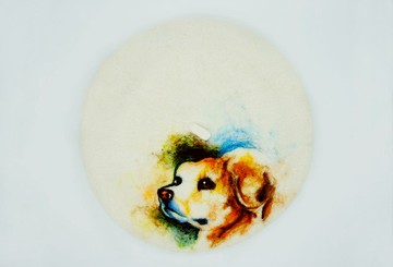 油畫狗狗 羊毛氈貝雷帽畫家帽