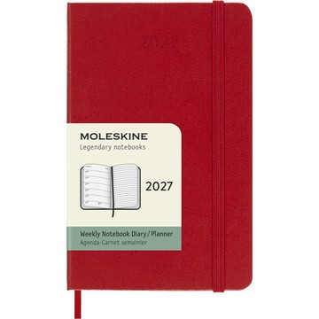 【MOLESKINE】2027 12M 週記手帳 / 硬殼 / 口袋型 / 紅