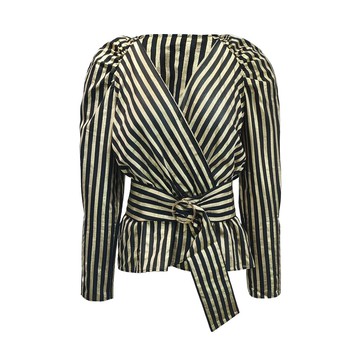 PINKO交疊Ｖ領長袖上衣