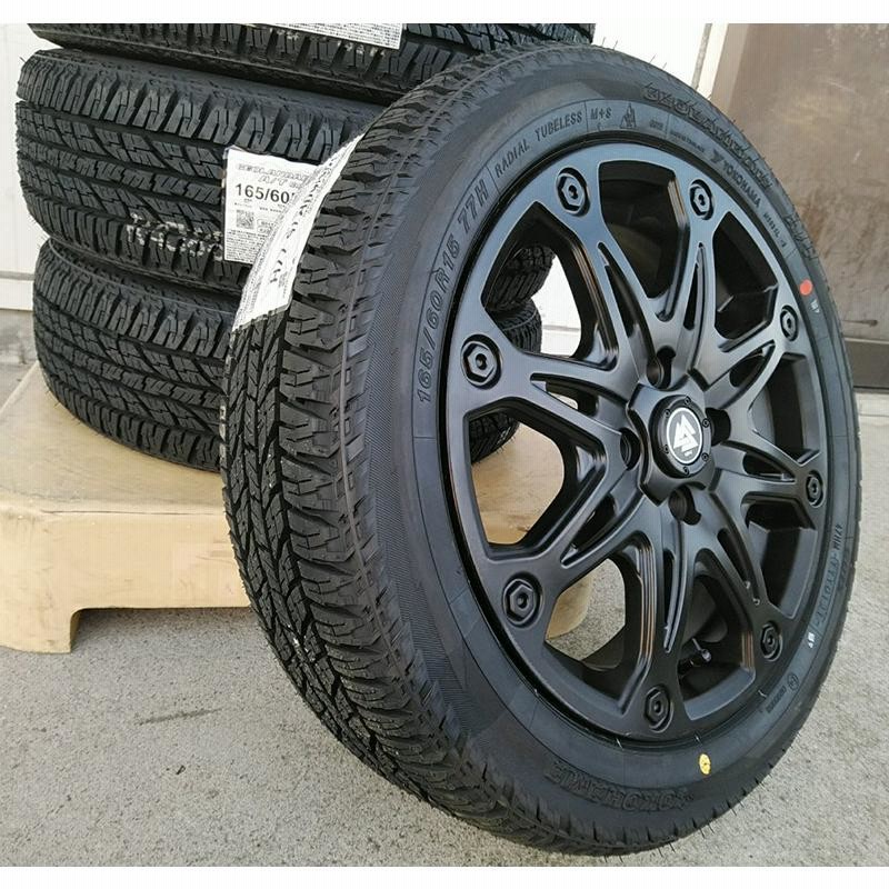 軽自動車 タイヤホイール 新品4本set 15インチ MUD-X マットブラック SAILUN 165/55R15