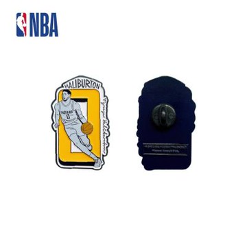 NBA 球星形象彩色徽章 溜馬隊 #0 Tyrese Haliburton 黃色系-NBPA-PN240084