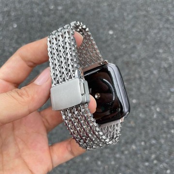 不鏽鋼錶帶 磁吸扣錶帶 適用於 Apple Watch S11 10 9 SE3 44/45/49MM 42/46MM