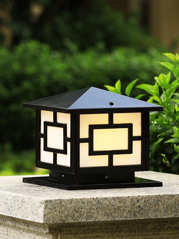 太陽能柱頭燈戶外防水圍墻庭院燈美式室外花園歐式柱子燈門柱柱燈