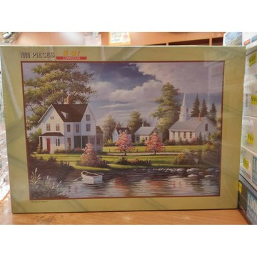 【拼圖貓】HC - 油畫系列-翠湖倒影 台灣製 1000片 夜光拼圖 1000-B47