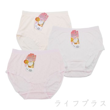 大尺碼棉質袖針女內褲-88729-6件組