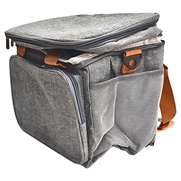 雙層保溫包 300D聚酯纖維+Peva材質  26 x 18 x 28cm  灰色  1個