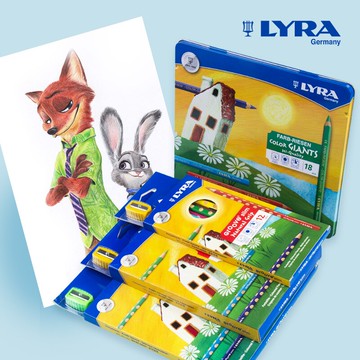 德國LYRA藝雅洞洞三角彩色鉛筆12色24色36色套裝初學者專業手繪成人繪畫工具兒童小學生改善握姿彩色鉛筆套裝