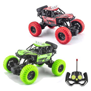 【孩子國】1:18 彈簧避震越野遙控車/越野攀爬車(附USB充電池/兩色可選)