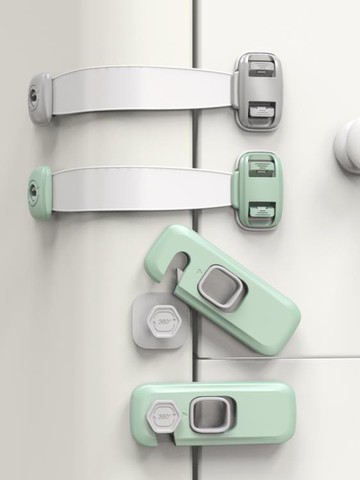 門窗安全鎖 抽屜鎖扣寶寶防夾手柜子門鎖防護冰箱鎖防開 兒童安全鎖 三木優選