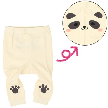 akachan honpo - 針織內搭褲-褲襠動物-米白色
