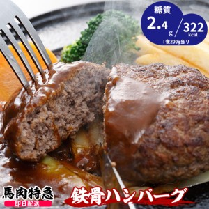 鉄骨ハンバーグ 200g×5食セット 計1kg　馬肉１００％使用　糖質制限ダイエットにもオススメ