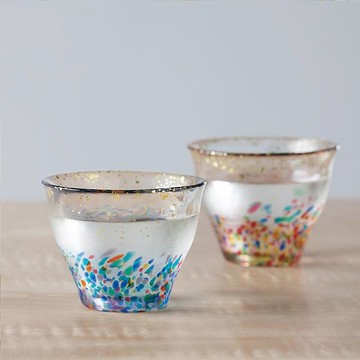 #下殺 日本津輕 手作金彩祭典花火湯吞杯85ml / 共2款