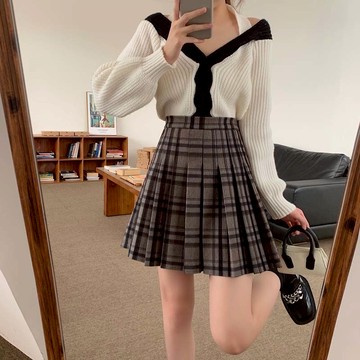 【臺灣公司 可打統編】免運 百褶裙 JK 加長加厚格子百褶裙胖mm秋冬款松緊腰半身裙日系學院風防走光短裙 可開發票 全館五折 工廠現貨直銷 新品特價 z10079