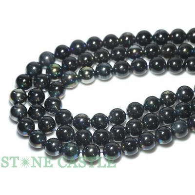石流通センター 天然石 ビーズ アクセサリー 丸ビーズ スモーキーオーラ 12mm ★特価★ (半連 ブレスレット約1本分) パワーストーン
