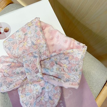文藝粉碎花 手工寶寶保暖圍巾 兒童圍巾 嬰兒禮物 週歲禮