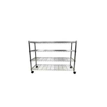 Top queen 【Top queen】45 x 120 x 65 cm 四層附輪鐵力士鍍鉻萬用收納架