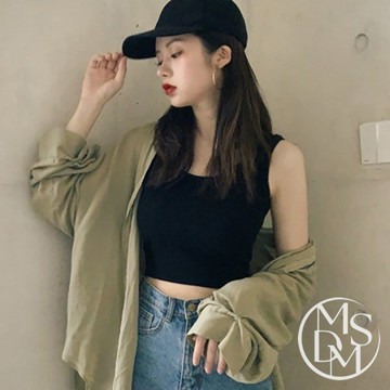 【MDMS】背心 小可愛 修身 圓領 無袖 女 S001