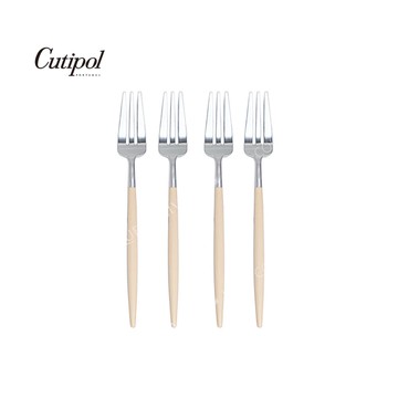 葡萄牙Cutipol GOA系列17cm點心水果叉4入組 (奶茶銀)