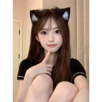 黑色貓耳朵頭飾發箍女生韓系獸耳發夾cos可愛發卡貓咪頭箍萬圣節