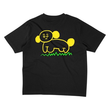 禿頭狗朋友 - 寬版落肩 - 黑色