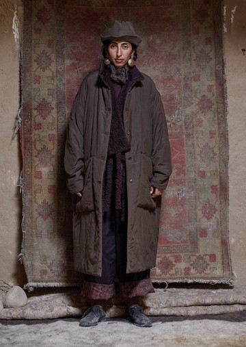 復古文青 絲棉長外套 保暖棉衣