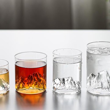 茶咖美器耐高溫玻璃杯咖啡杯子日式富士山形高顏值水杯茶杯酒杯