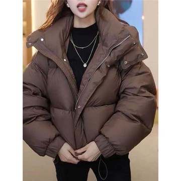 短款羽絨服女秋冬2025歐貨時尚泡芙小個子設計感面包服棉衣外套