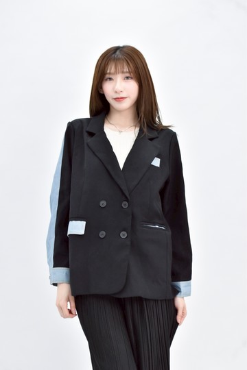 (M) home shop 黑色拼接西裝外套