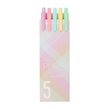 KaCO GREEN PURE 書源中性筆 0.5mm  西柚粉 + 甜檸檬 + 薄荷綠 + 芋泥紫 + 牛奶藍  1盒