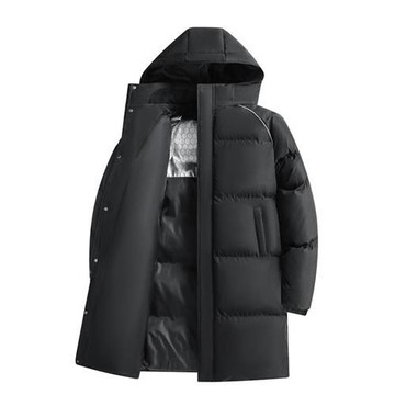 【米蘭精品】鋪棉外套休閒夾克-中長款石墨烯保暖男外套2色74it16