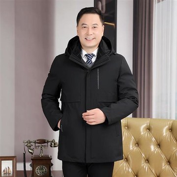 【米蘭精品】羽絨外套鵝絨夾克-簡約素色防風耐看男外套2色74ib21