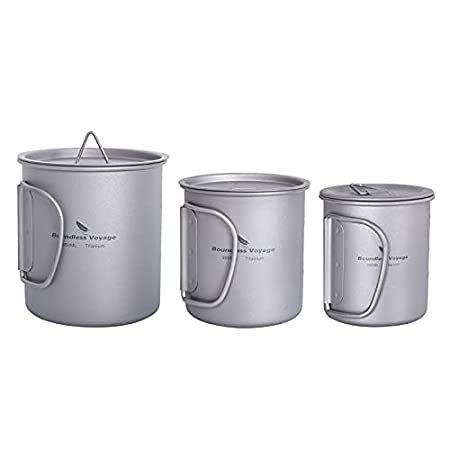 Boundless Voyage Titanium Cup with Lid Outdoor Camping Ultralight Water Tea＿並行輸入品