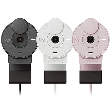 Logitech 羅技【Brio 300】網路攝影機 公司貨 石墨黑/珍珠白/玫瑰粉