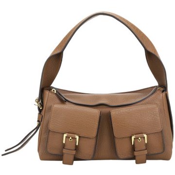 MULBERRY Maggie 荔紋羊皮雙前袋手提/肩背包(棕色)