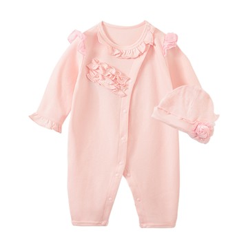 JoyNa - 嬰兒連身衣 春秋款動物造型包屁衣-粉色