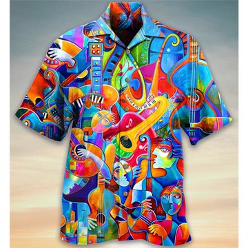 Fashion時尚印花翻領短袖襯衫