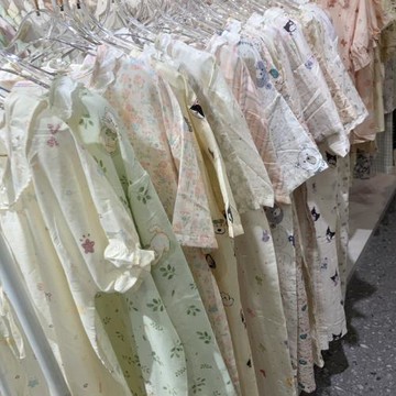 雙層紗純棉睡裙女士夏季新款卡通甜美梭織棉睡衣韓版寬松舒適透氣