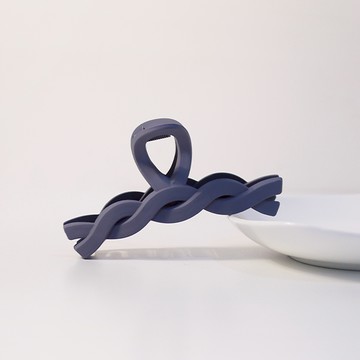 G＆G波浪麻花抓夾藍色（11cm一入）