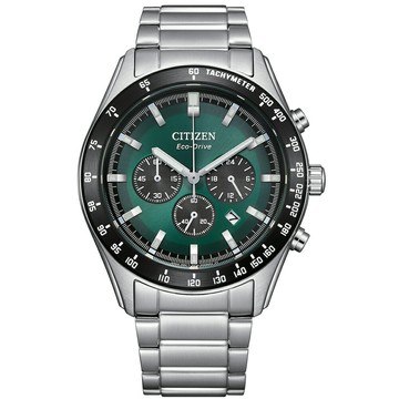 送禮首選★CITIZEN 星辰 綠面計時時尚腕錶光動能腕錶CA4674-58X  附提袋【全館滿額折價★APP下單點數4倍送】線上購買享_實體門市同步服務