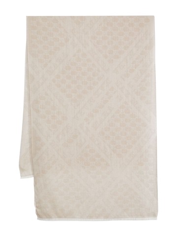 Max Mara - Yaqui jacquard-logo scarf - women - Silk/Wool/Cotton - One Size - Neutrals