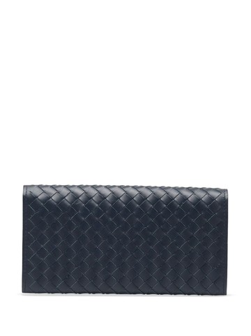 Bottega Veneta Pre-Owned - Intrecciato bifold long wallet - women - Calf Leather - One Size - Blue