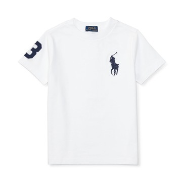 美國宅急配【Ralph Lauren】T恤 RL 短袖 T-shirt Polo 大馬 深藍馬 素面 白色 青年版 E102