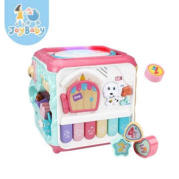 JOYBABY 兒童益智 六面盒 玩具音樂 燈光手拍鼓 手敲琴 六面屋