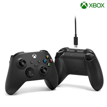 Microsoft 微軟 XBOX 無線控制器(磨砂黑)+連接線