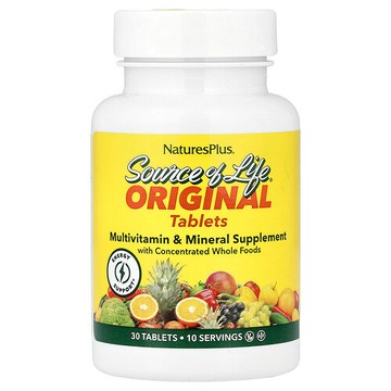 NaturesPlus, Source of Life®，原始片劑，多維生素和礦物質補劑，30 片