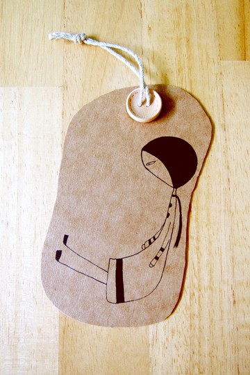 大頭症女孩英文字母書籤 - J