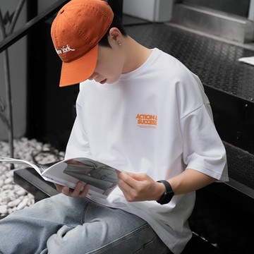 【AMERO】男裝 女裝 短袖圓領Ｔ恤 英文字印花 情侶裝