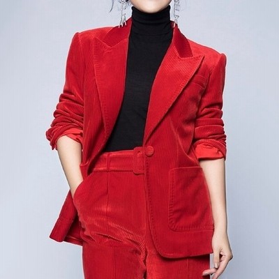 スーツ レディース カジュアルスーツ 秋 冬 セットアップ ツーピース ジャケット ワイドパンツ ハイウエスト 無地 コーディロイ ゆったりめ 通販 Lineポイント最大get Lineショッピング