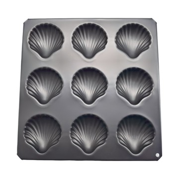 Cakeland 矽利康 9連式瑪德蓮扇貝蛋糕烤模 - 黑色 (約)270ml  24.8 x 25.5 x 14cm  1個