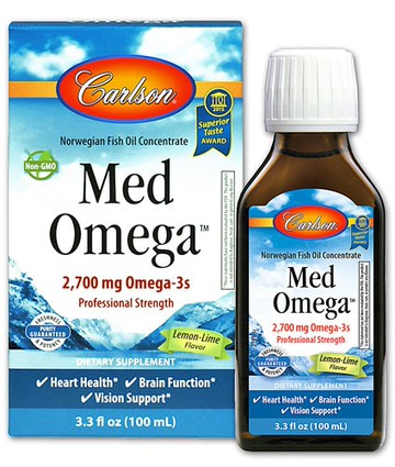 Carlson Norwegian MedOmega Fish Oil Concentrate Lemon Lime 3.3 fl oz